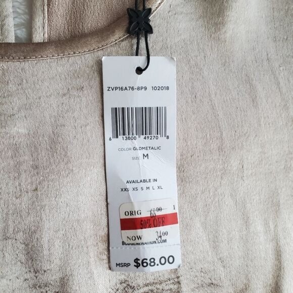 BCBGeneration womens Metallic Crop Top Size Medium nwt fair condition see pics - Picture 6 of 13